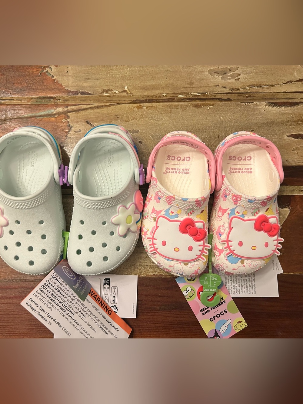 Crocs Hello Kitty & Friends Light Up Clog Sandal Kids Sz 8 Pink/White Brand New